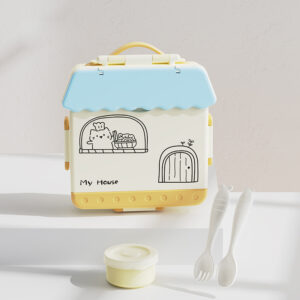 Kids’ Bento Lunch Box, Leak-Proof, Compartmentalised, with Fork & Spoon