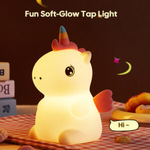 Unicorn Soft Silicone Night Light, Kids Nursery Night Light